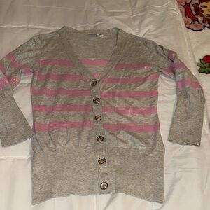 Stylish Gray and Pink Women's Cardigan
